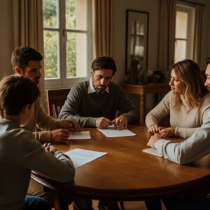 Family discussing inheritance